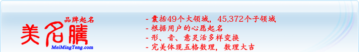 49個大領(lǐng)域，45,372個子領(lǐng)域；根據(jù)用戶的心愿起名；形，音，意靈活變換；完美體現(xiàn)五格數(shù)理